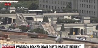 Lockdown at Pentagon in Washington D.C. due to hazardous materials incident