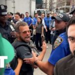 Firefighter Confronts Pro-Palestinian Protester Near 9/11 Memorial on 25th Anniversary 'F*ck Mamdani': NYC Protesters Unleash Fury Over Mayor's Planned 9/11 Memorial Visit | APT